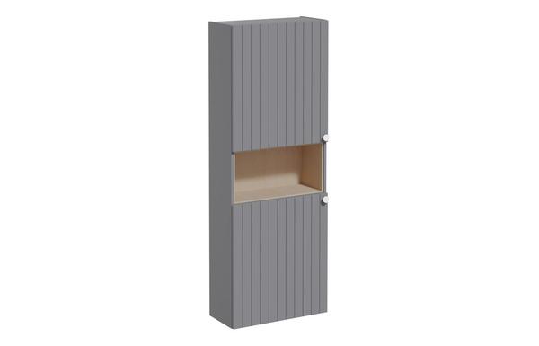 VitrA Root Groove 55cm 2 Door Semi-Tall Unit (LH Hinge) - Matt Grey
